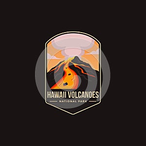 Emblem patch logo illustration of Hawaii Volcanoes National park photo