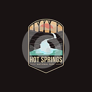 Emblem patch logo illustration of Hot Springs National Park