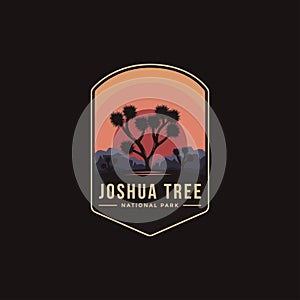 Emblem patch logo illustration of Joshua Tree National Park