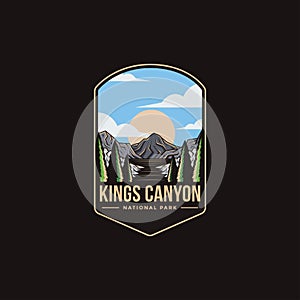 Emblem patch logo illustration of Kings Canyon National Park