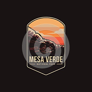 Emblem patch logo illustration of Mesa Verde National Park