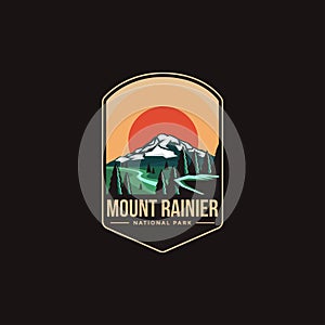 Emblem patch logo illustration of Mount Rainier National park