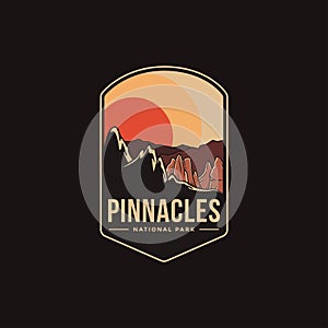 Emblem patch logo illustration of Pinnacles National Park