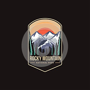 Emblem patch logo illustration of Rocky Mountain National park