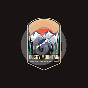 Emblem patch logo illustration of Rocky Mountain National park photo