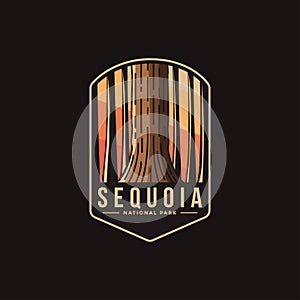 Emblem patch logo illustration of Sequoia National Park