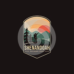 Emblem patch logo illustration of Shenandoah National park