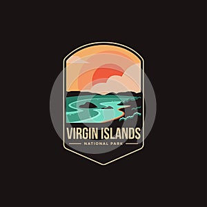 Emblem patch logo illustration of Virgin Islands National park