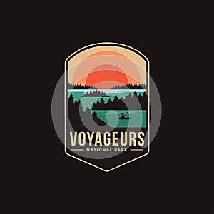 Emblem patch logo illustration of Voyageurs National Park