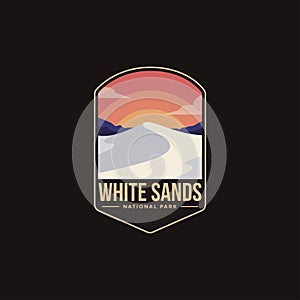 Emblem patch logo illustration of White Sands National Park