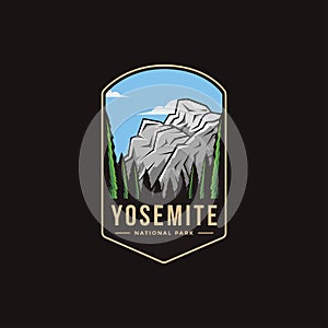 Emblem patch logo illustration of Yosemite National Park