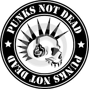 Emblem punk not dead vector illustration. photo