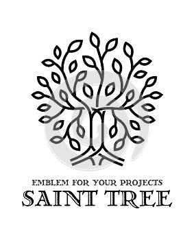 The emblem. Sacred Tree illustration.