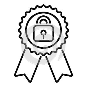 Emblem SSL certificate icon outline vector. Web secure