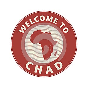 Emblem or stamp with text Welcome to Chad