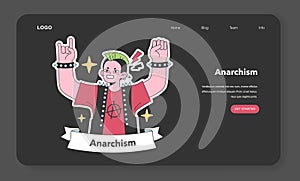 Emblematic anarchist figure. Flat vector illustration photo