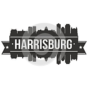 Harrisburg Pennysilvanya United States Of America USA Icon Vector Art Design Skyline Flat City Silhouette Editable Template photo