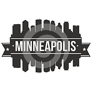 Minneapolis Minnesota United States Of America USA Icon Vector Art Design Skyline Flat City Silhouette Editable Template