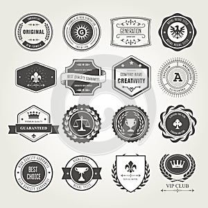 Emblems, badges and stamps set - awards and seals designs