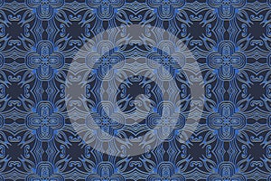 En relieve oscuro azul étnico cobertura diseno.  tridimensional patrón textura bebé. único salida,, México 