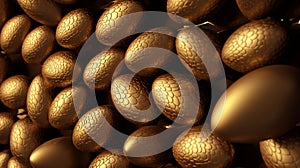 Embossed golden eggs background