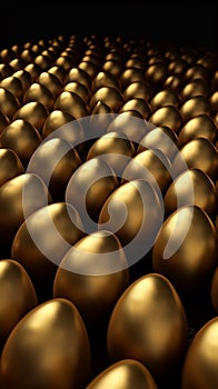 Embossed golden eggs background