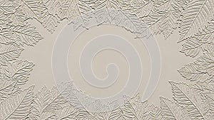 Embossed Leaf Pattern Border on a Neutral Background frame