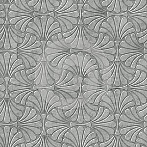 Decorative metallic plate with floral elements. Seamless repeating pattern. photo