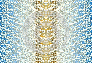 EMBOSSED OPPULENT GOLD AND BLUE GRADIENT PATTERN