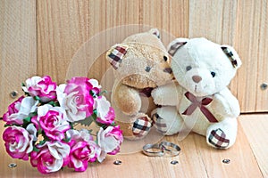 Embrace Bears in love propose Engage ring