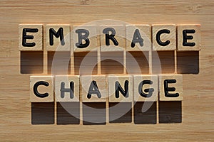 Embrace Change, motivational words as banner headline