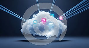 Futuristic cloud computing ai technology innovations digital transformation data storage