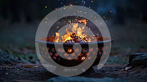 Embrace the night's warmth! Firepit glowing a beacon of comfort. Dive into the cozy evening ambiance. Share the