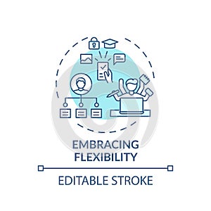 Embracing flexibility concept icon