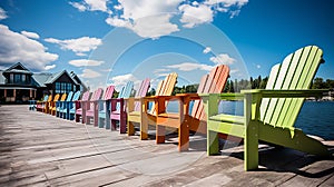 Embracing Relaxation in Colorful Muskoka Chairs