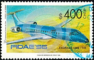 Embraer EMB 145 aircraft belonging to the FIDAE 96 International Air and Space Exhibition series