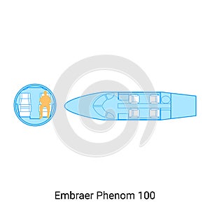 Embraer Phenom 100 airplane scheme. Civil Aircraft Guide photo
