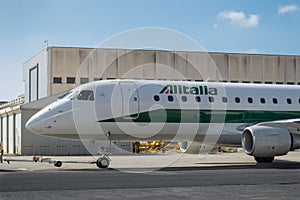 Embraer 175 and push back