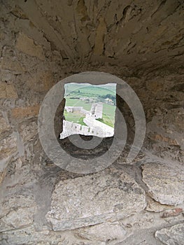 Embrasure in a castle wall