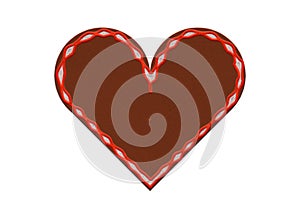 Embroided gingerbread heart with copyspace