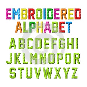 Embroidered alphabet