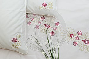 Embroidered bedding