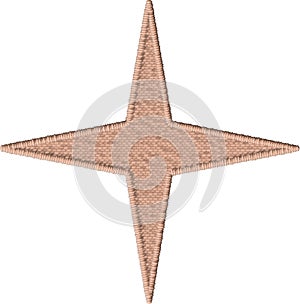 Embroidered Four-Point Star Patch Design