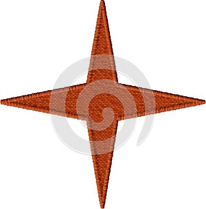 Embroidered Four-Point Star Patch Design