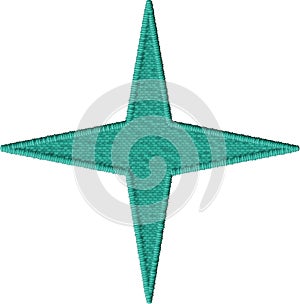 Embroidered Four-Point Star Patch Design