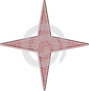 Embroidered Four-Point Star Patch Design