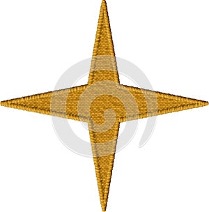Embroidered Four-Point Star Patch Design