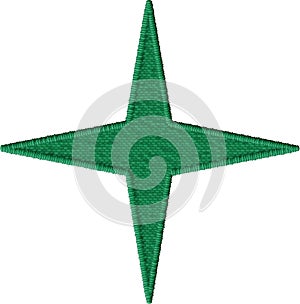 Embroidered Four-Point Star Patch Design