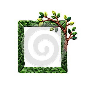 embroidered frame design illustration captures the intricate details and craftsmanship of textile art