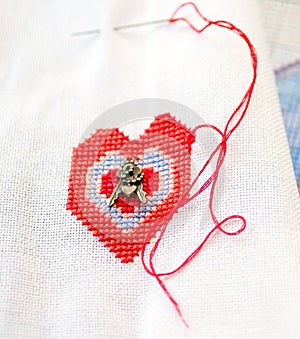 Embroidered heart